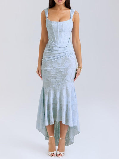 Giada™ | Abito maxi floreale blu