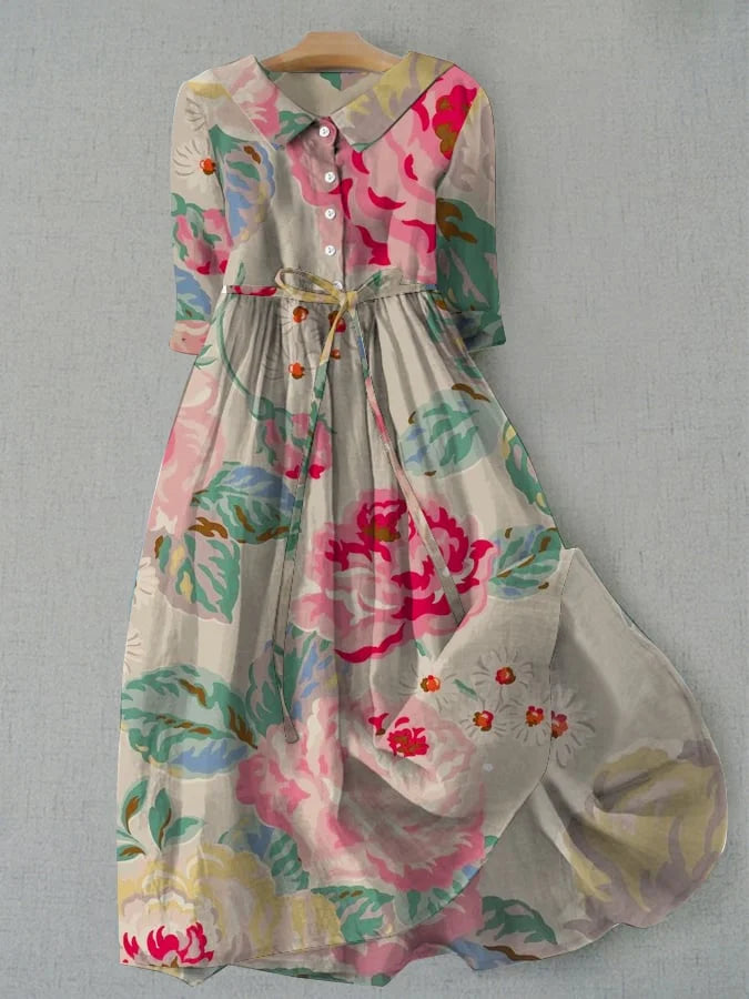 Serena | Abito Floreale Elegante a Maniche Corte
