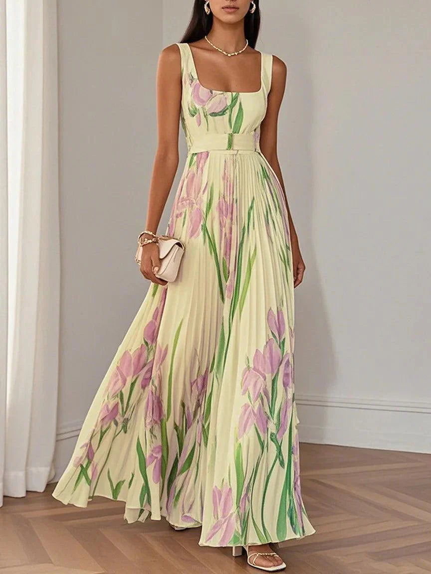 Francesca™ | Abito maxi in chiffon plissé