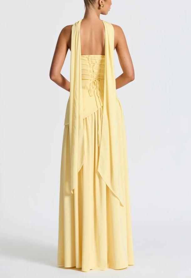 Serena™ | Abito maxi con spacco e nastro