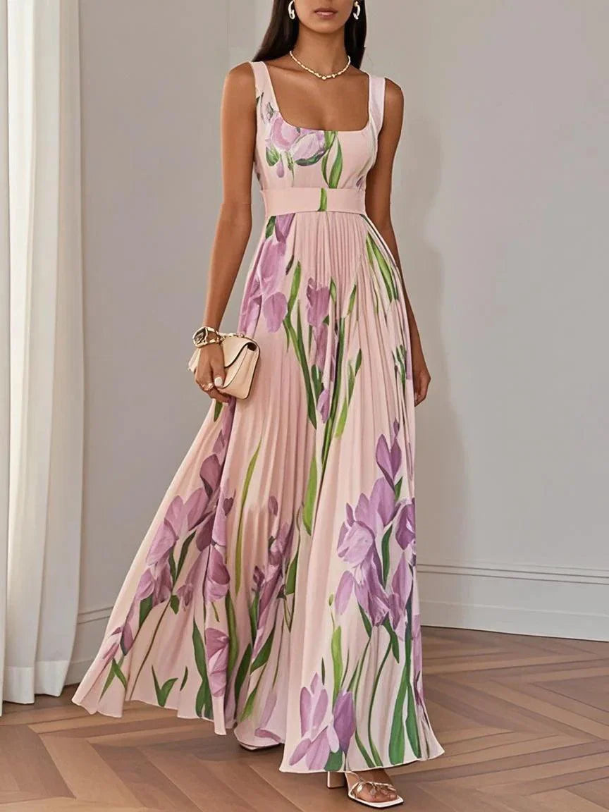 Francesca™ | Abito maxi in chiffon plissé