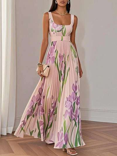 Francesca™ | Abito maxi in chiffon plissé