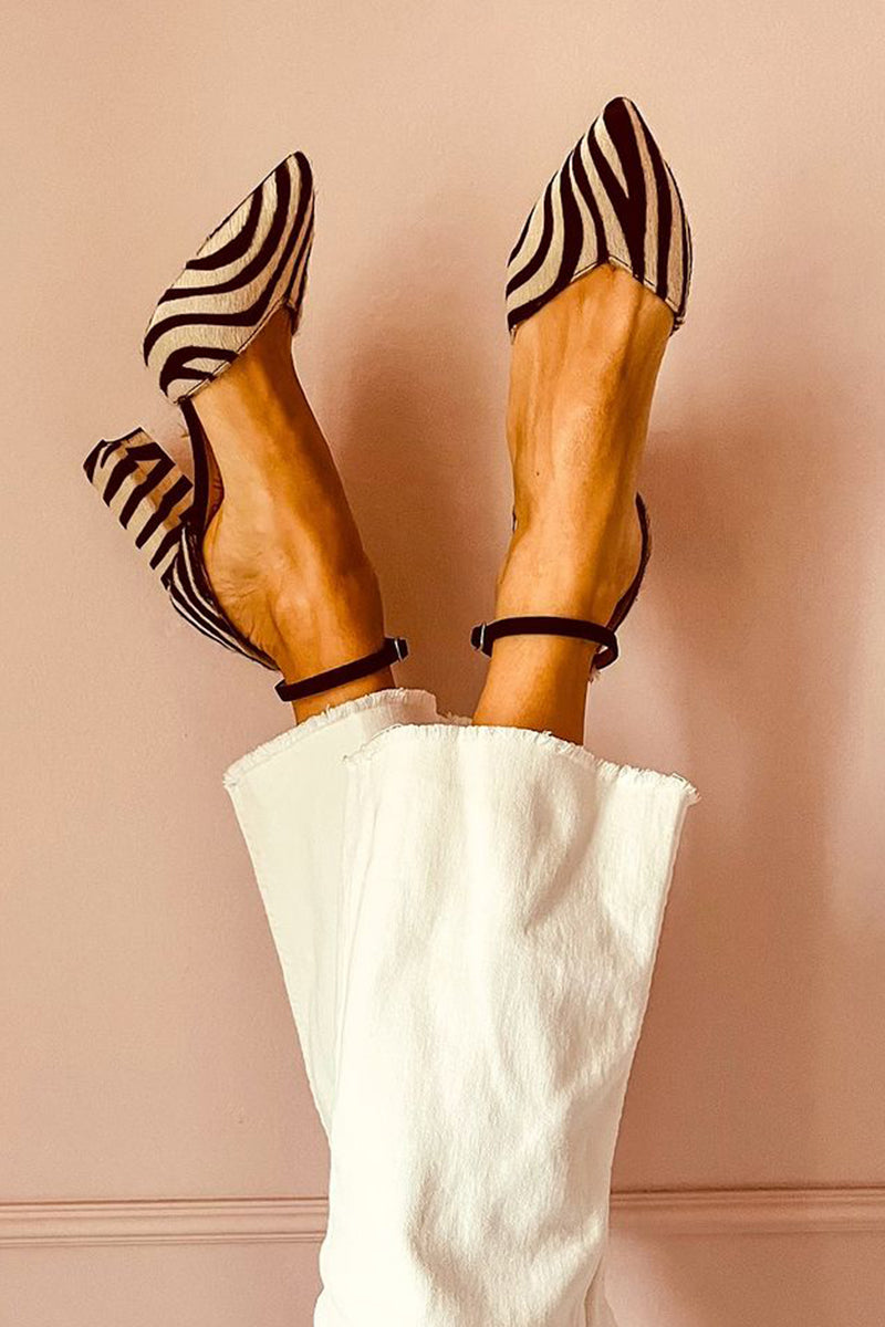 Luna™| Sandali tacco medio zebra