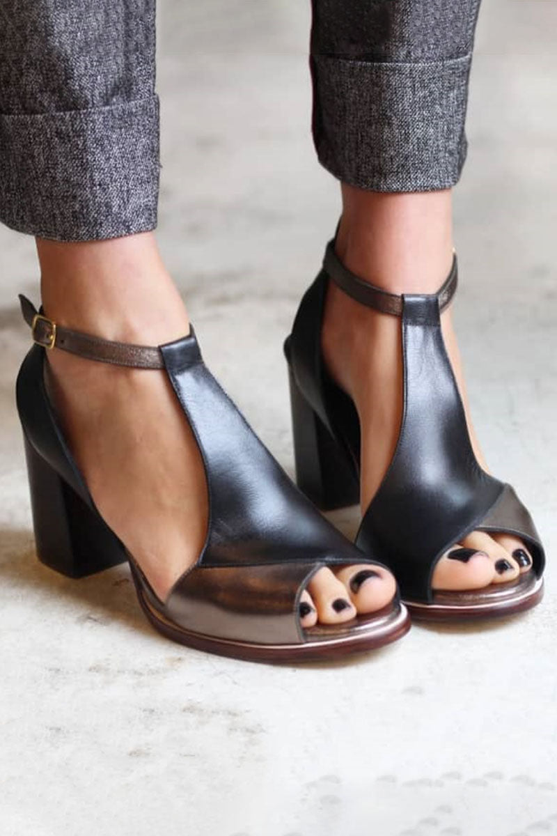 Siena | Sandali patchwork neri