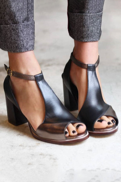 Siena | Sandali patchwork neri