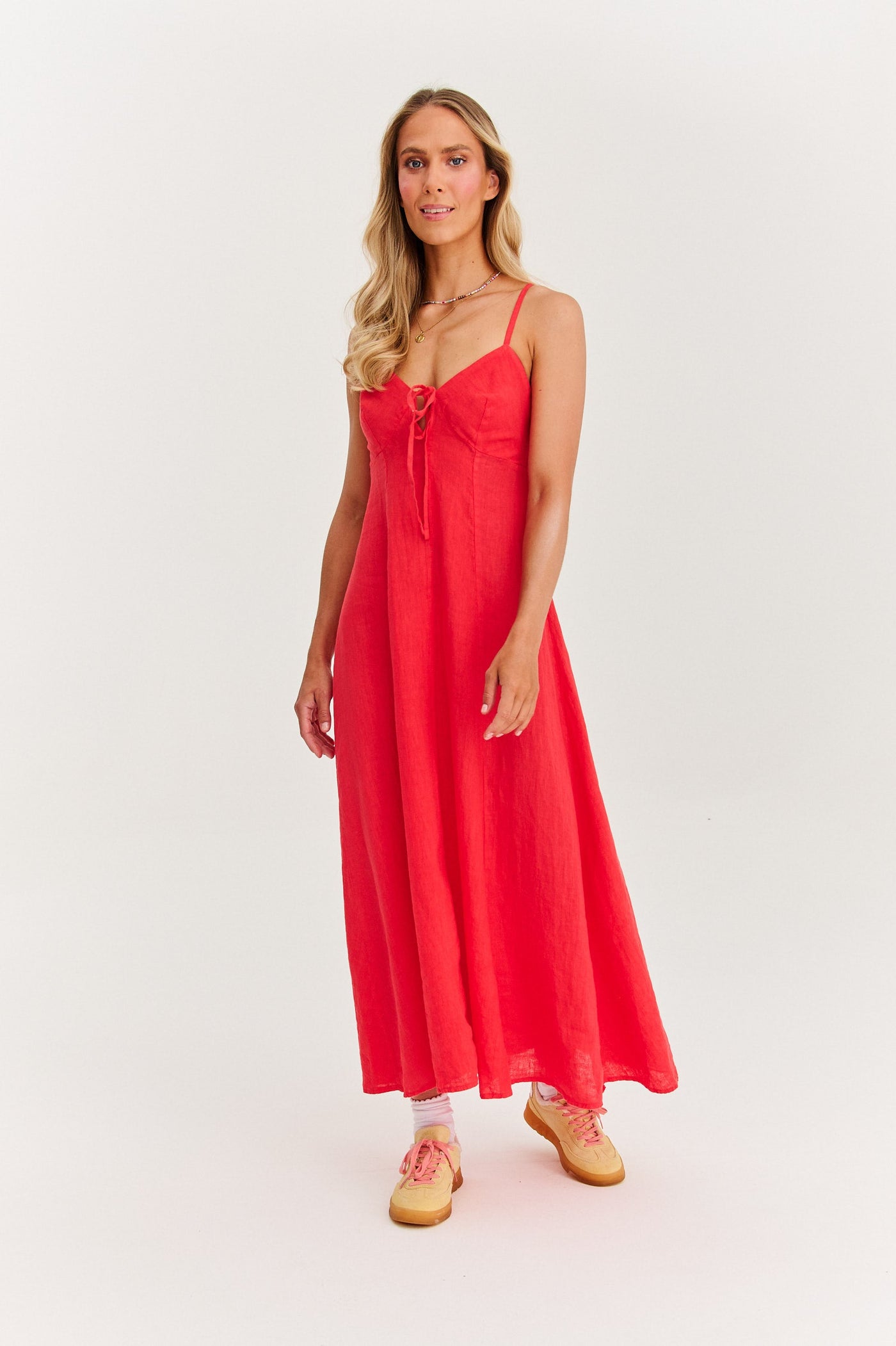 Maxi abito senza spalline di Red Spell