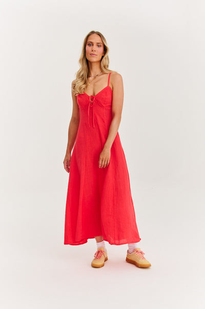 Maxi abito senza spalline di Red Spell