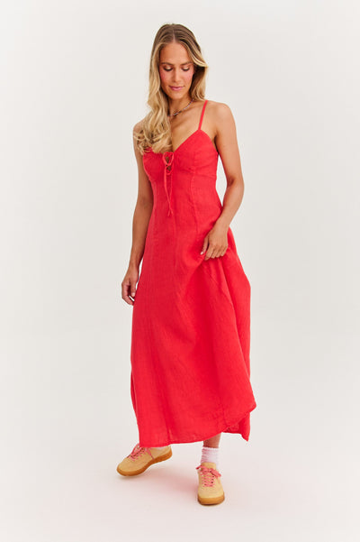Maxi abito senza spalline di Red Spell