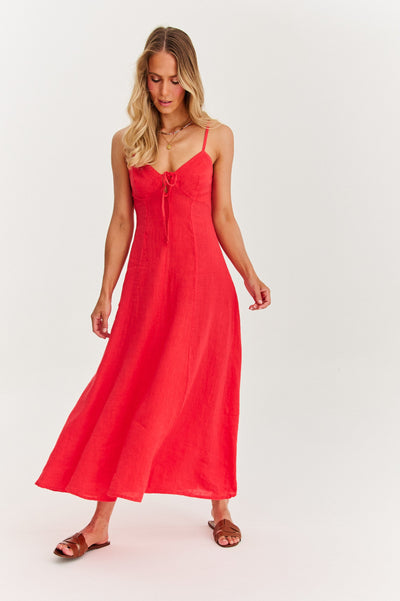 Maxi abito senza spalline di Red Spell