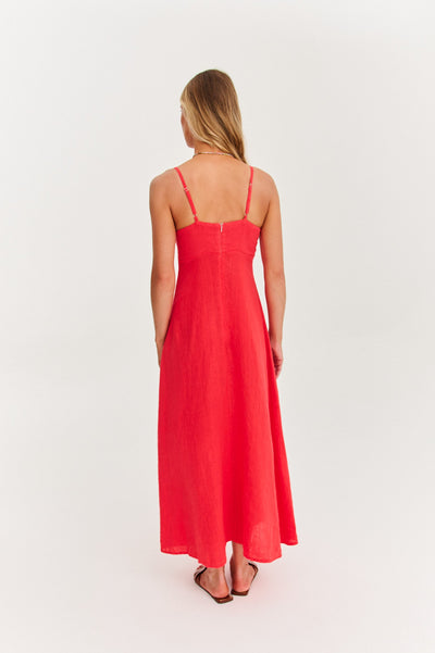 Maxi abito senza spalline di Red Spell