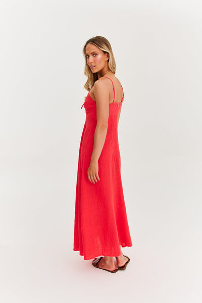 Maxi abito senza spalline di Red Spell