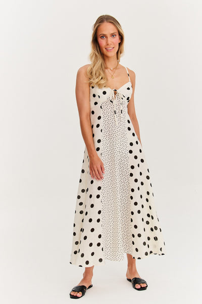 Summer Dots | Maxi abito senza spalline