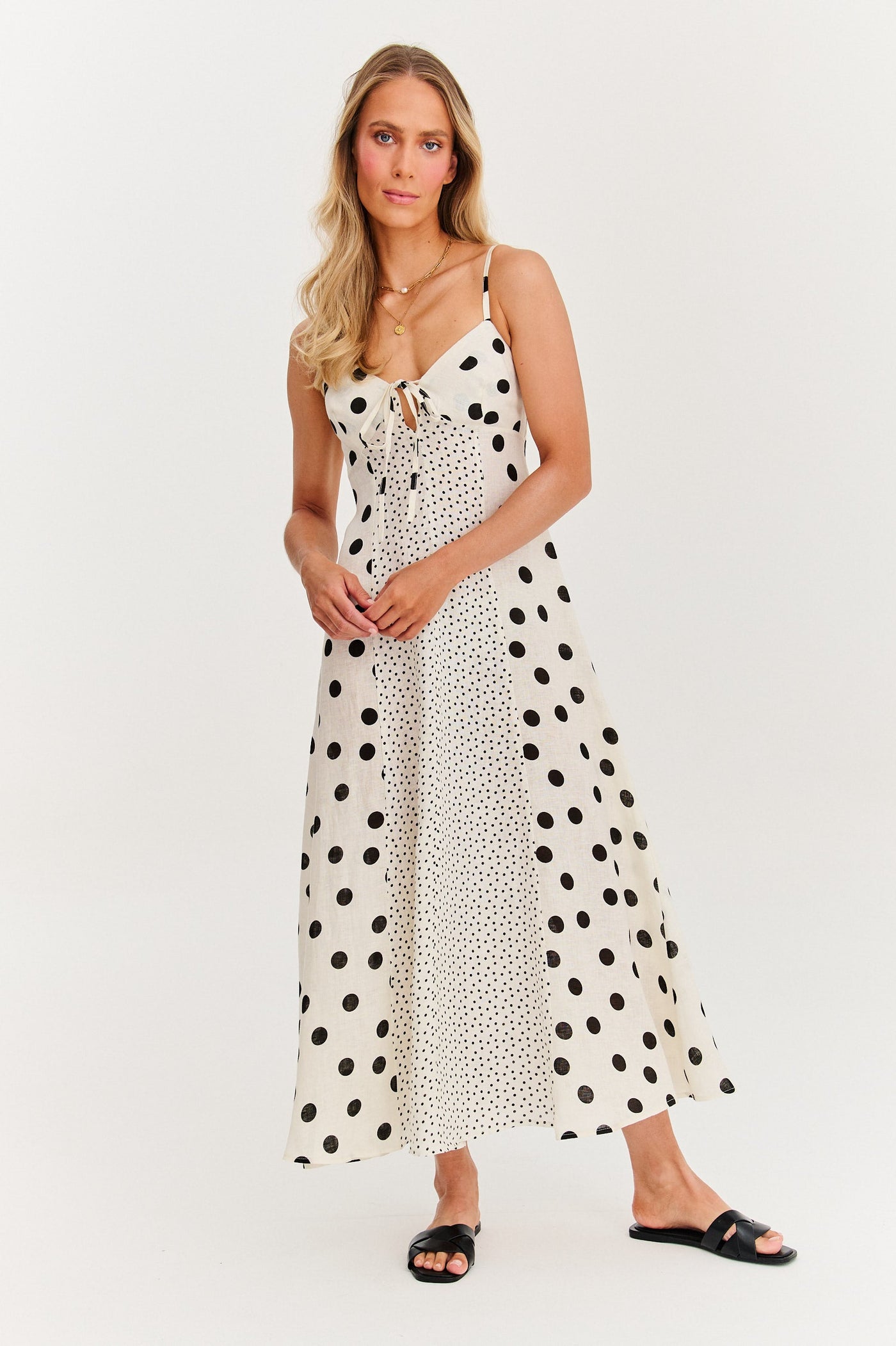 Summer Dots | Maxi abito senza spalline