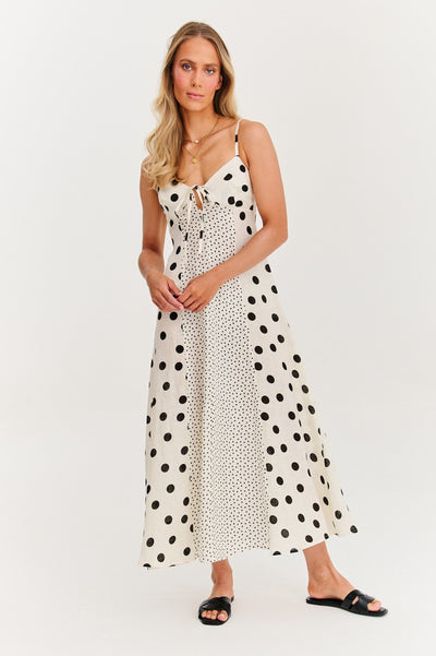 Summer Dots | Maxi abito senza spalline