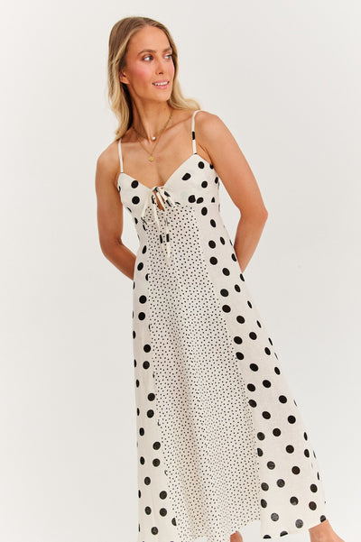 Summer Dots | Maxi abito senza spalline