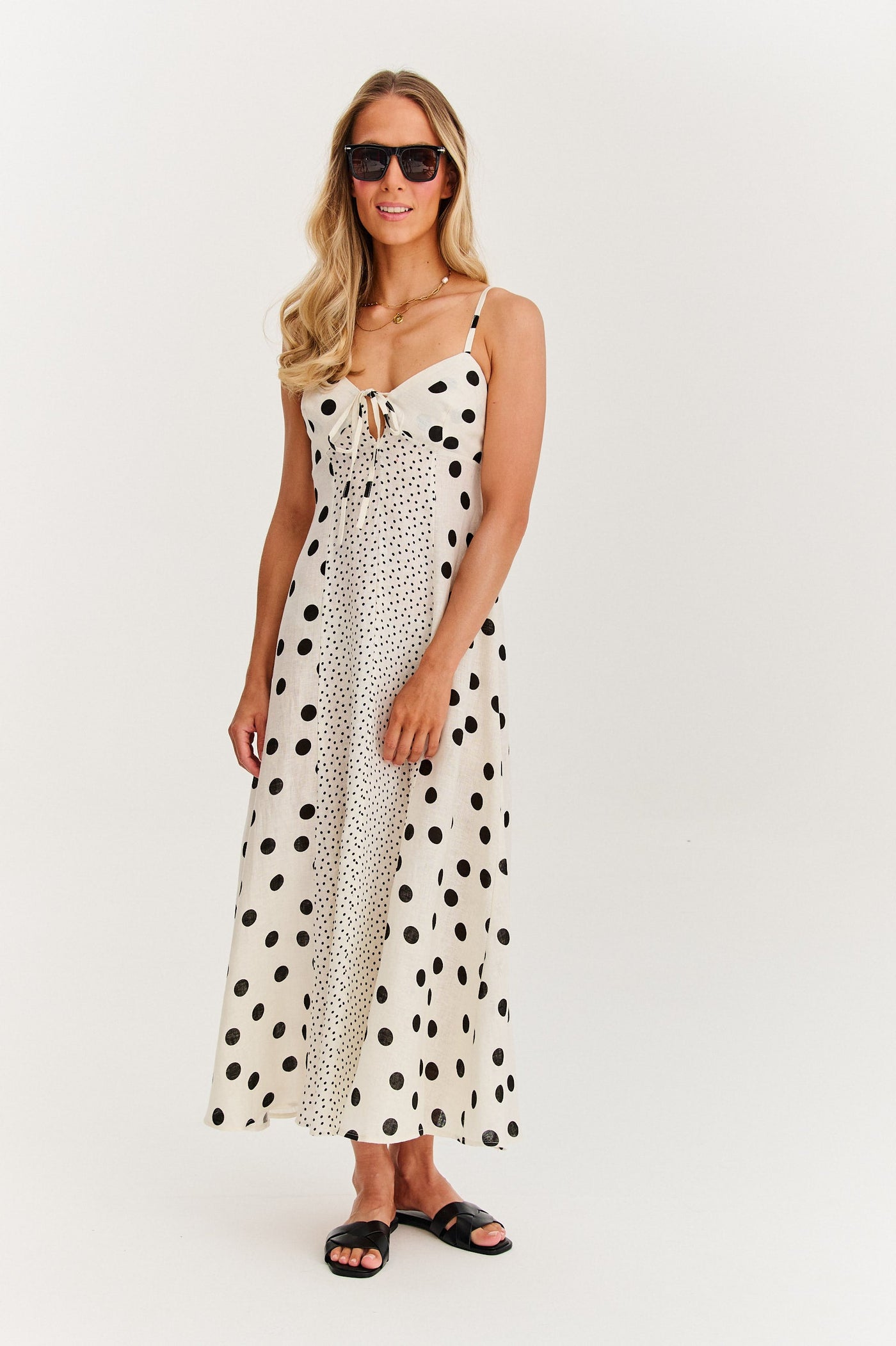 Summer Dots | Maxi abito senza spalline