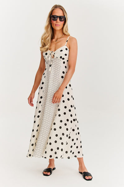 Summer Dots | Maxi abito senza spalline