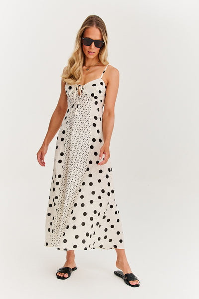 Summer Dots | Maxi abito senza spalline