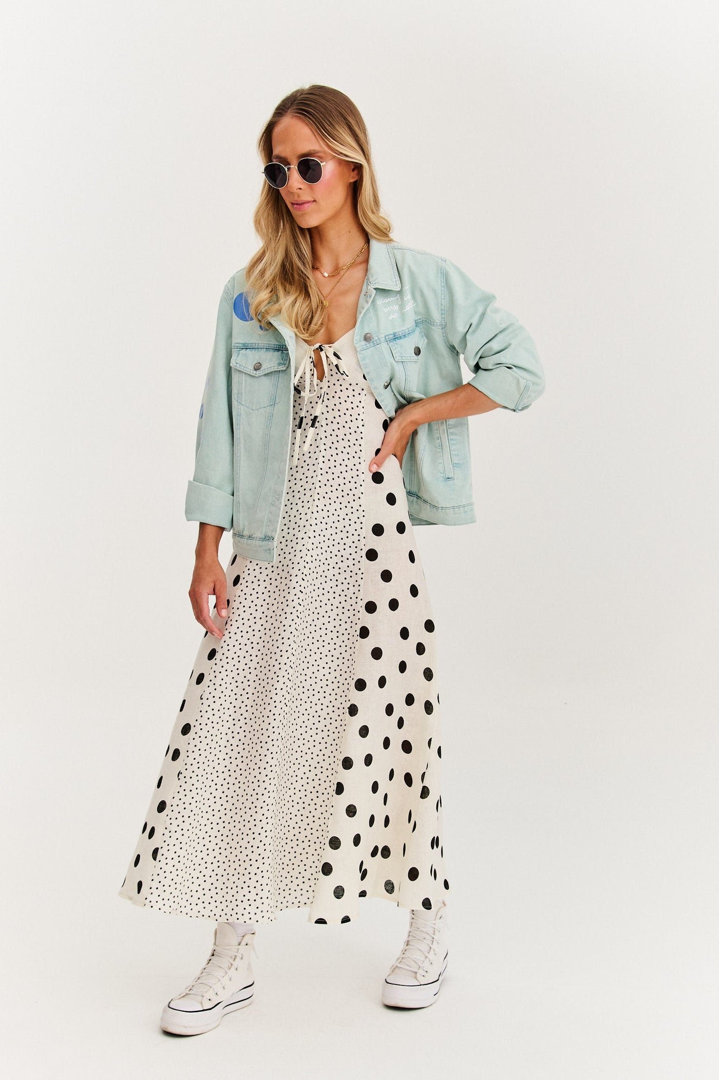 Summer Dots | Maxi abito senza spalline