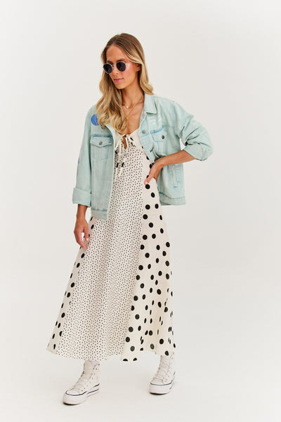 Summer Dots | Maxi abito senza spalline