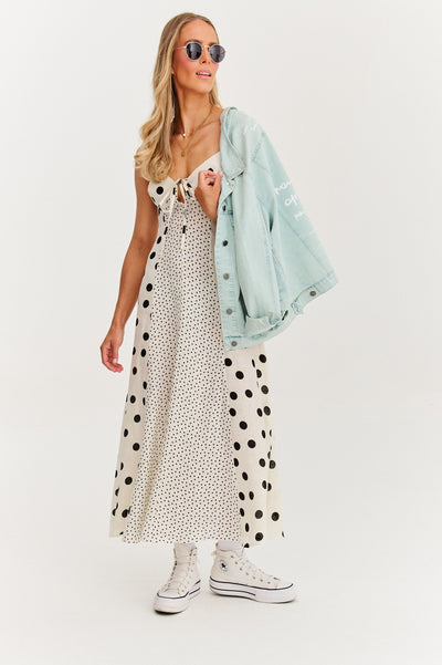 Summer Dots | Maxi abito senza spalline