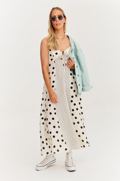 Summer Dots | Maxi abito senza spalline