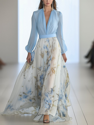 Harper™ | Abito lungo con vivace stampa floreale
