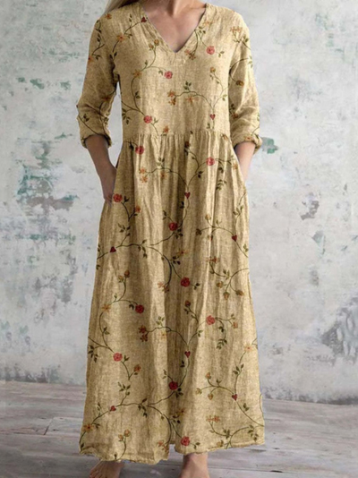Elisabetta | Abito maxi con stampa floreale vintage