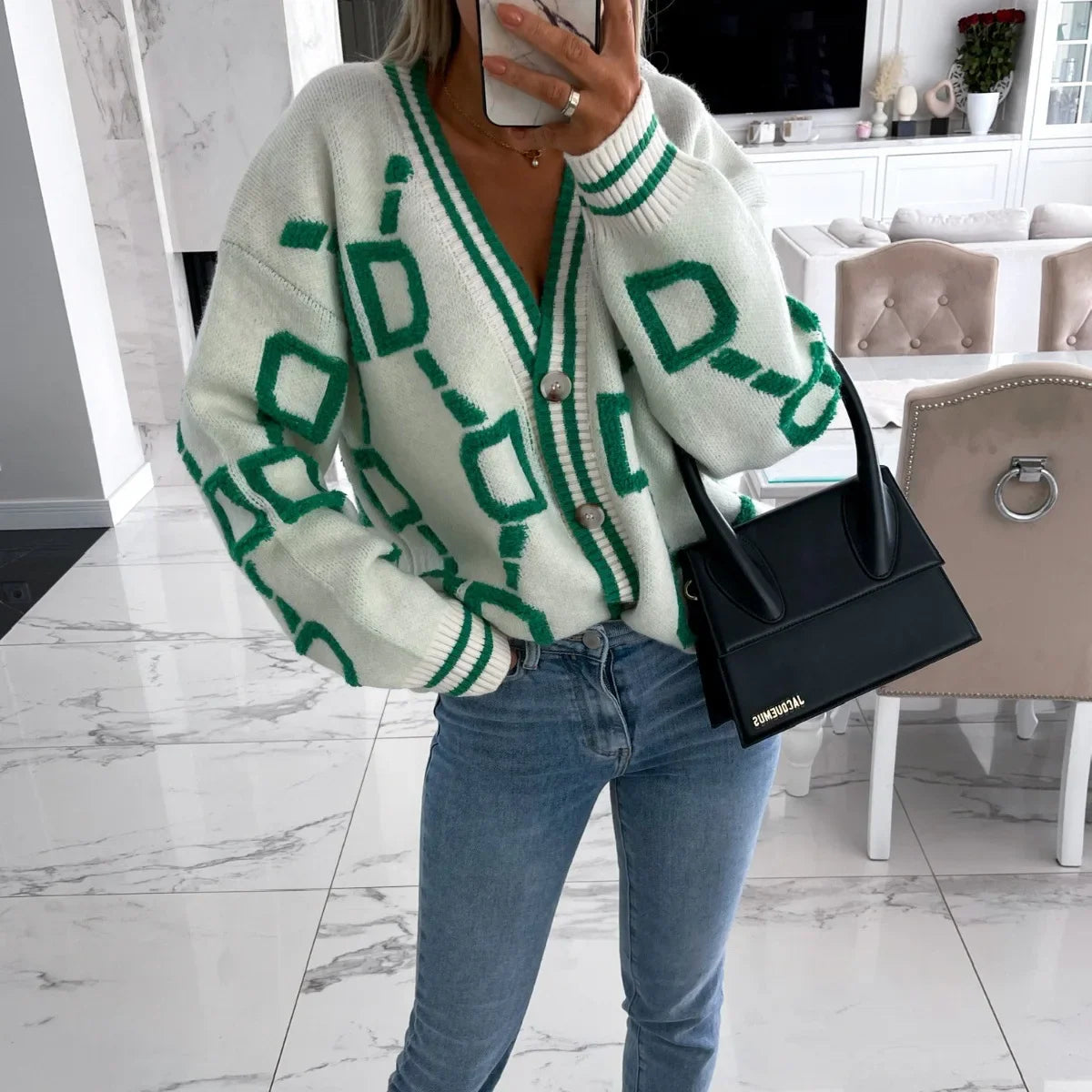 Nanette | Gilet trendy con design geometrico
