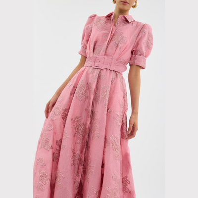 Eleonora™ | Abito rosa con maniche a palloncino