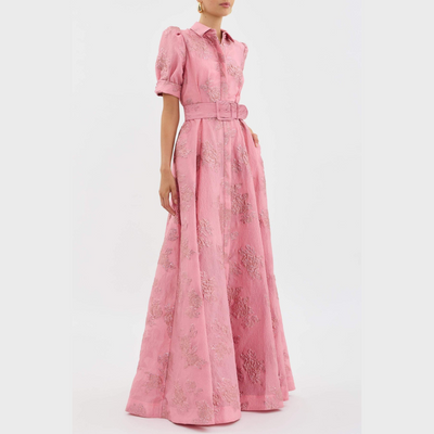 Eleonora™ | Abito rosa con maniche a palloncino
