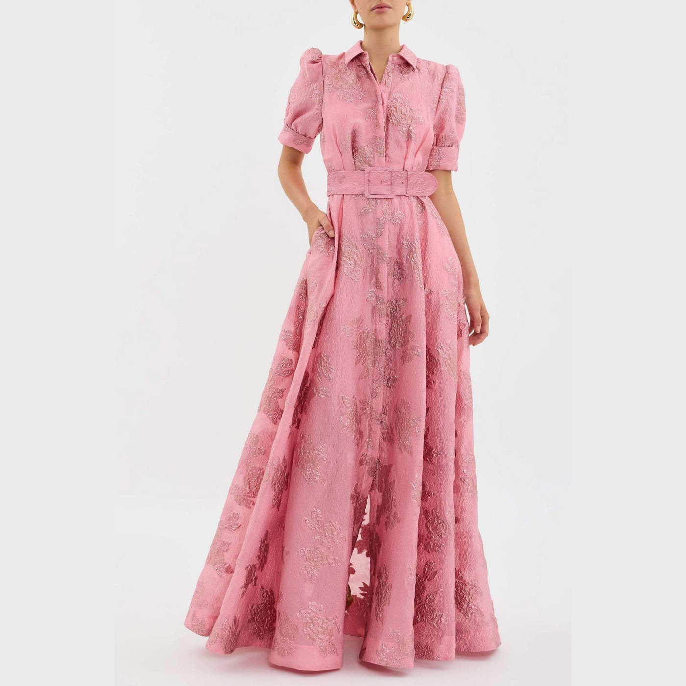 Eleonora™ | Abito rosa con maniche a palloncino