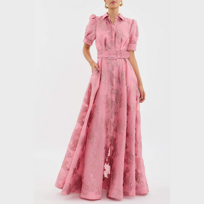 Eleonora™ | Abito rosa con maniche a palloncino