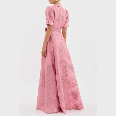 Eleonora™ | Abito rosa con maniche a palloncino
