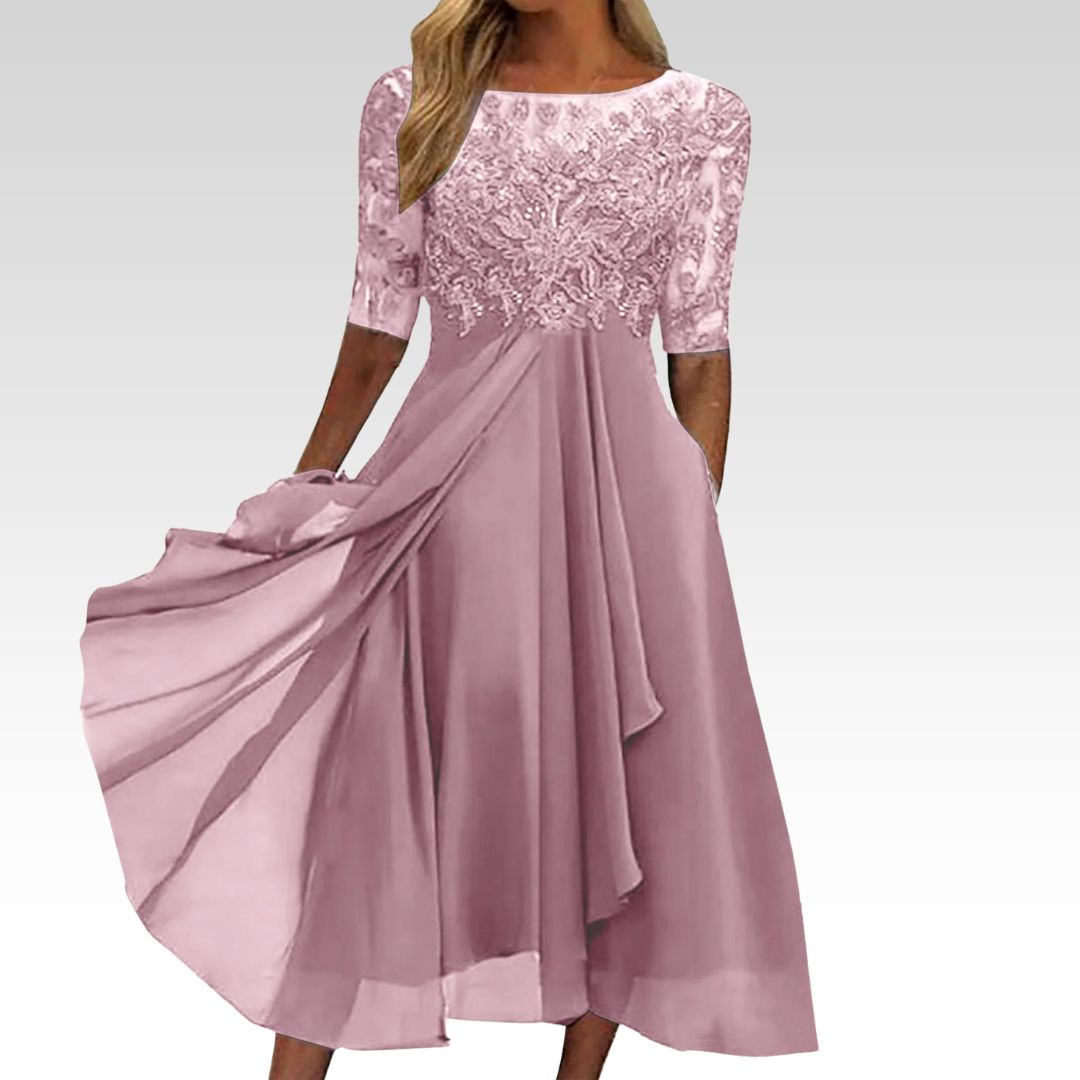 Taryn® | Elegante Abito Midi in Pizzo