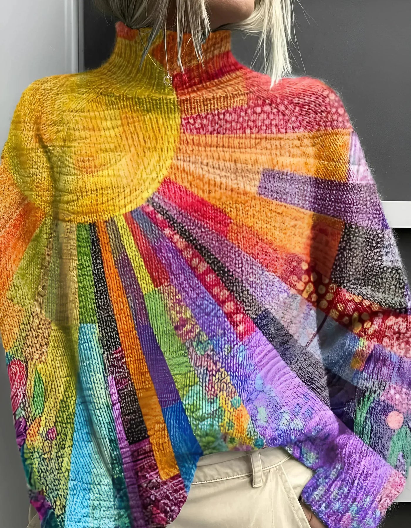 Demi | Maglione a collo alto colorato e vivace