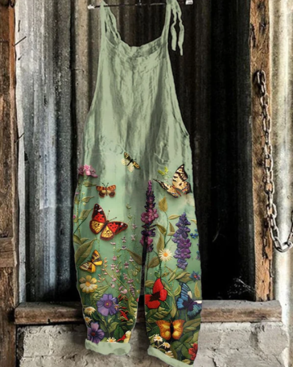 Salopette Floreale con Farfalle – Comfort ed Eleganza
