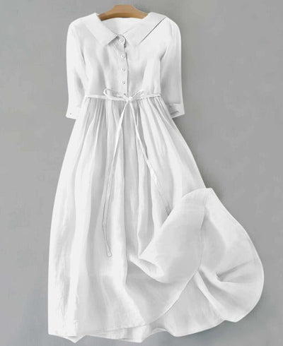 Doro - Abito Elegante a Maniche Corte con Lacci in Vita