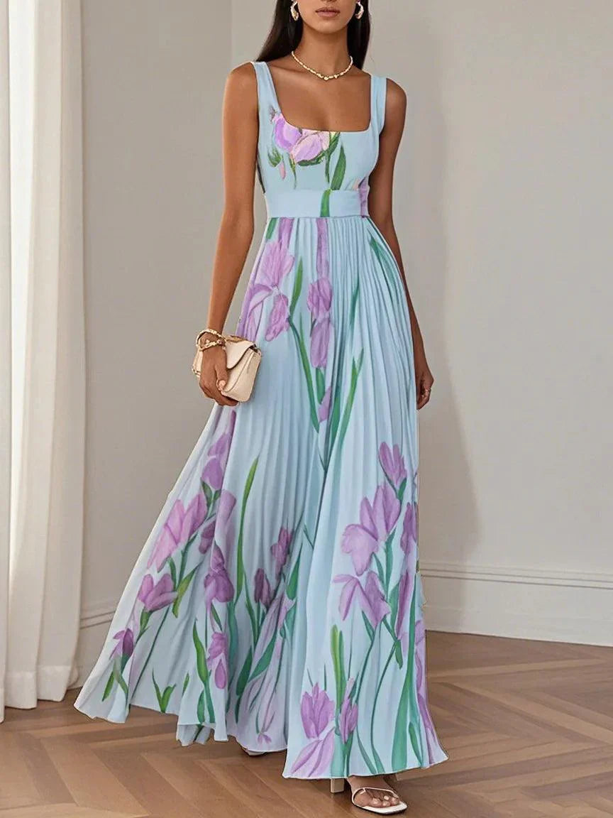 Francesca™ | Abito maxi in chiffon plissé
