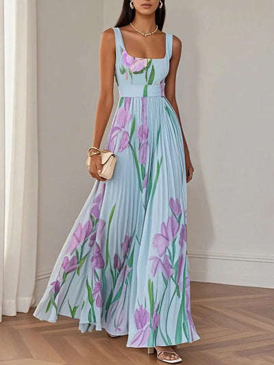 Francesca™ | Abito maxi in chiffon plissé