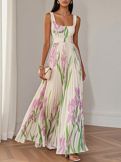 Francesca™ | Abito maxi in chiffon plissé