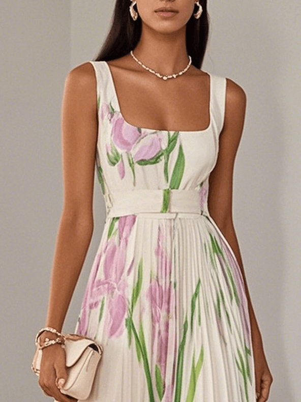 Francesca™ | Abito maxi in chiffon plissé