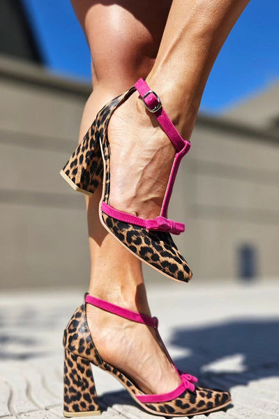Livia | Sandali leopardati verdi