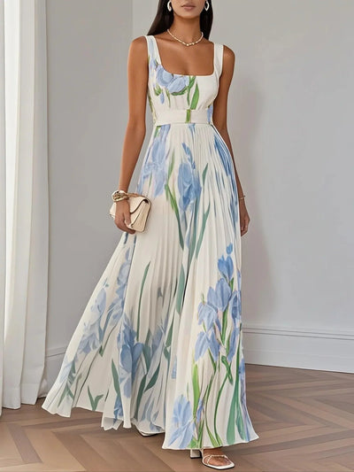 Francesca™ | Abito maxi in chiffon plissé