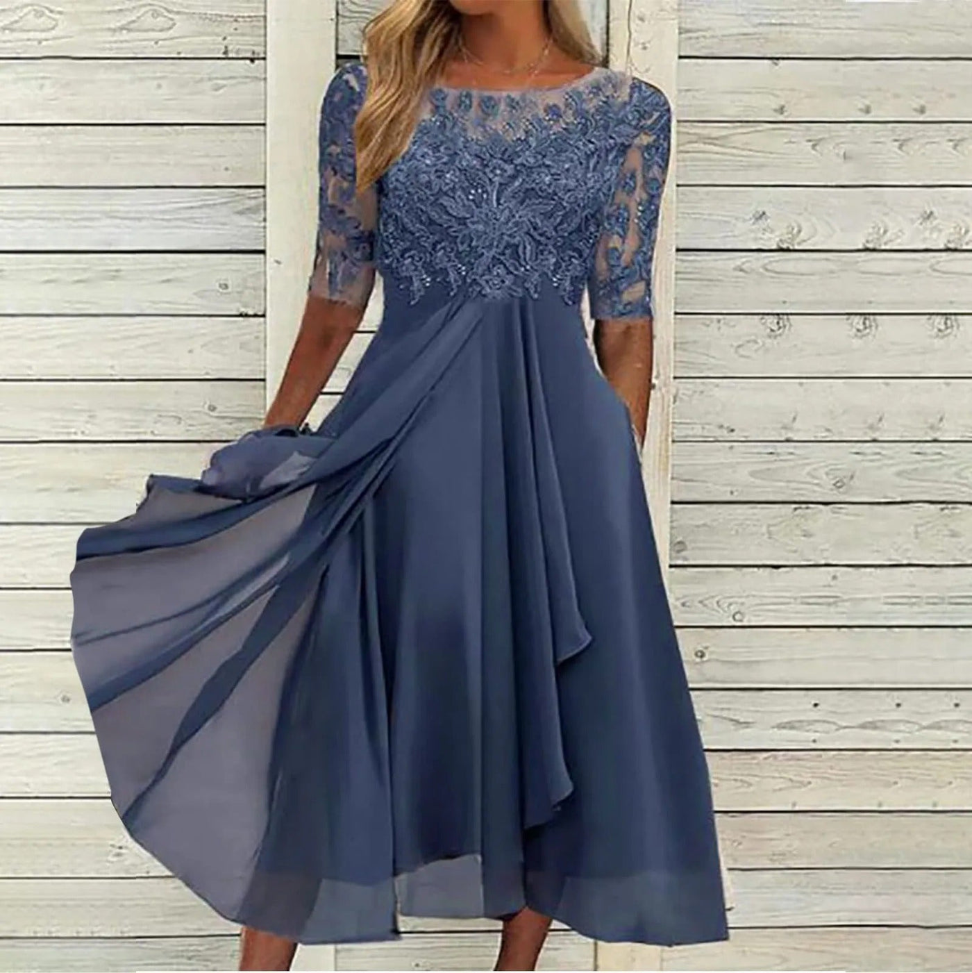 Taryn® | Elegante Abito Midi in Pizzo