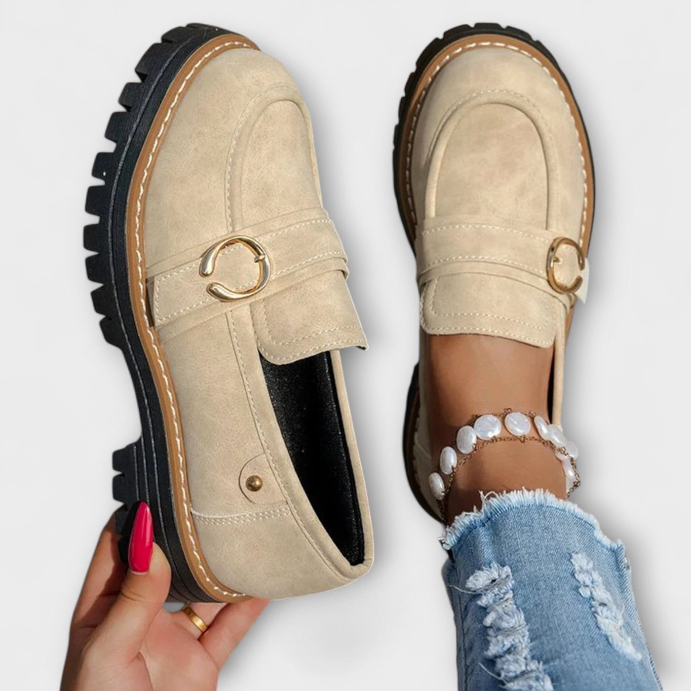 Lora – Mocassini Casual con Punta Tonda