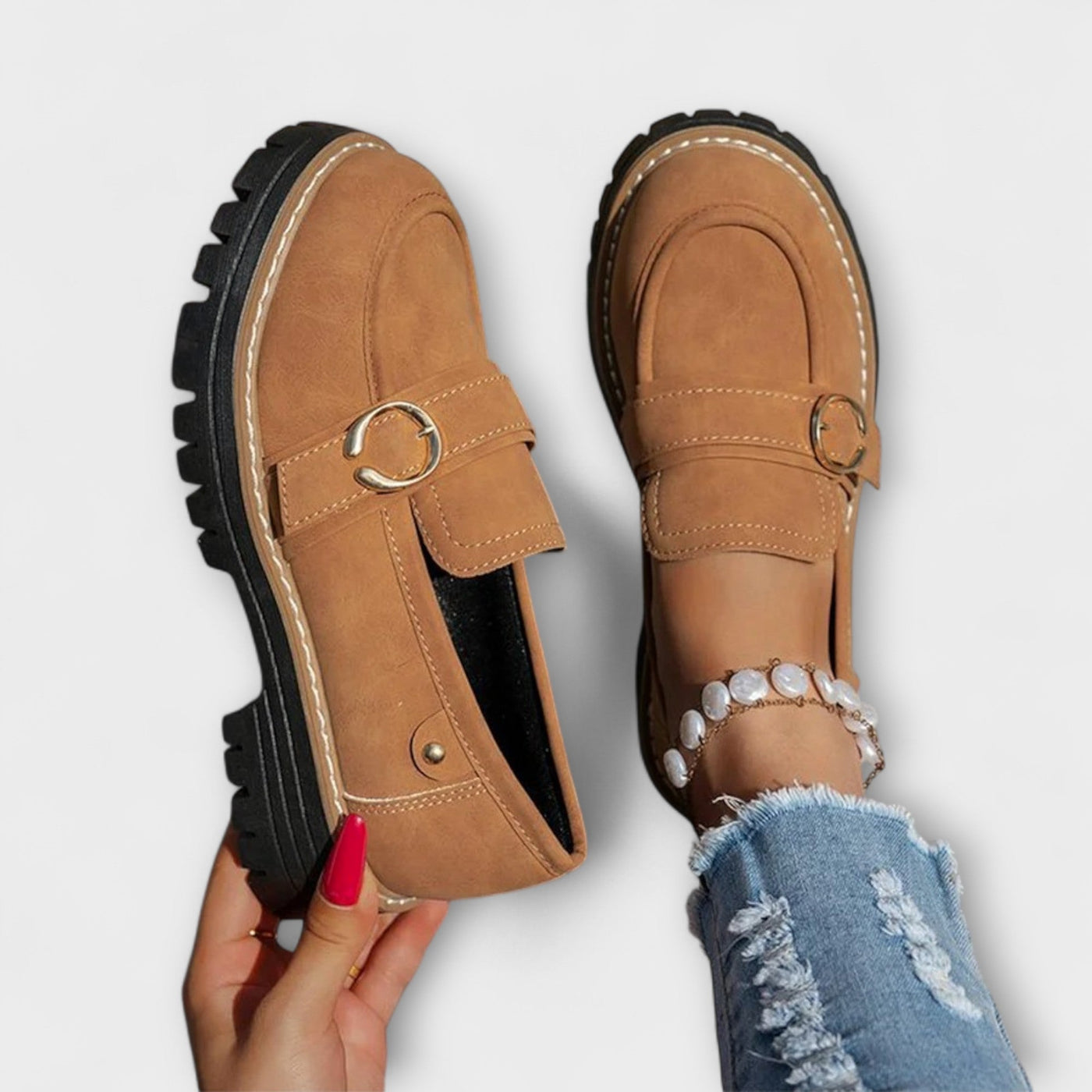Lora – Mocassini Casual con Punta Tonda