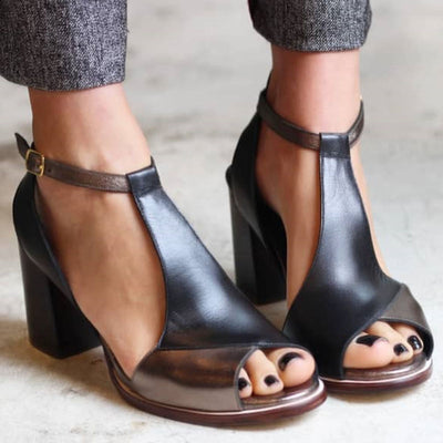 Siena | Sandali patchwork neri