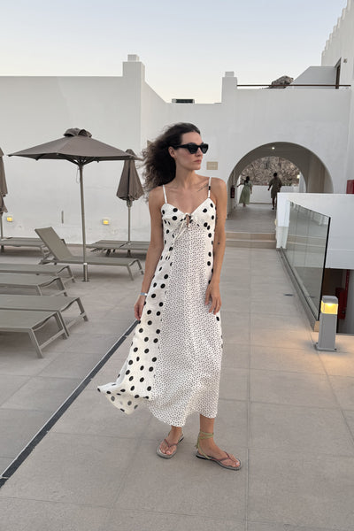 Summer Dots | Maxi abito senza spalline