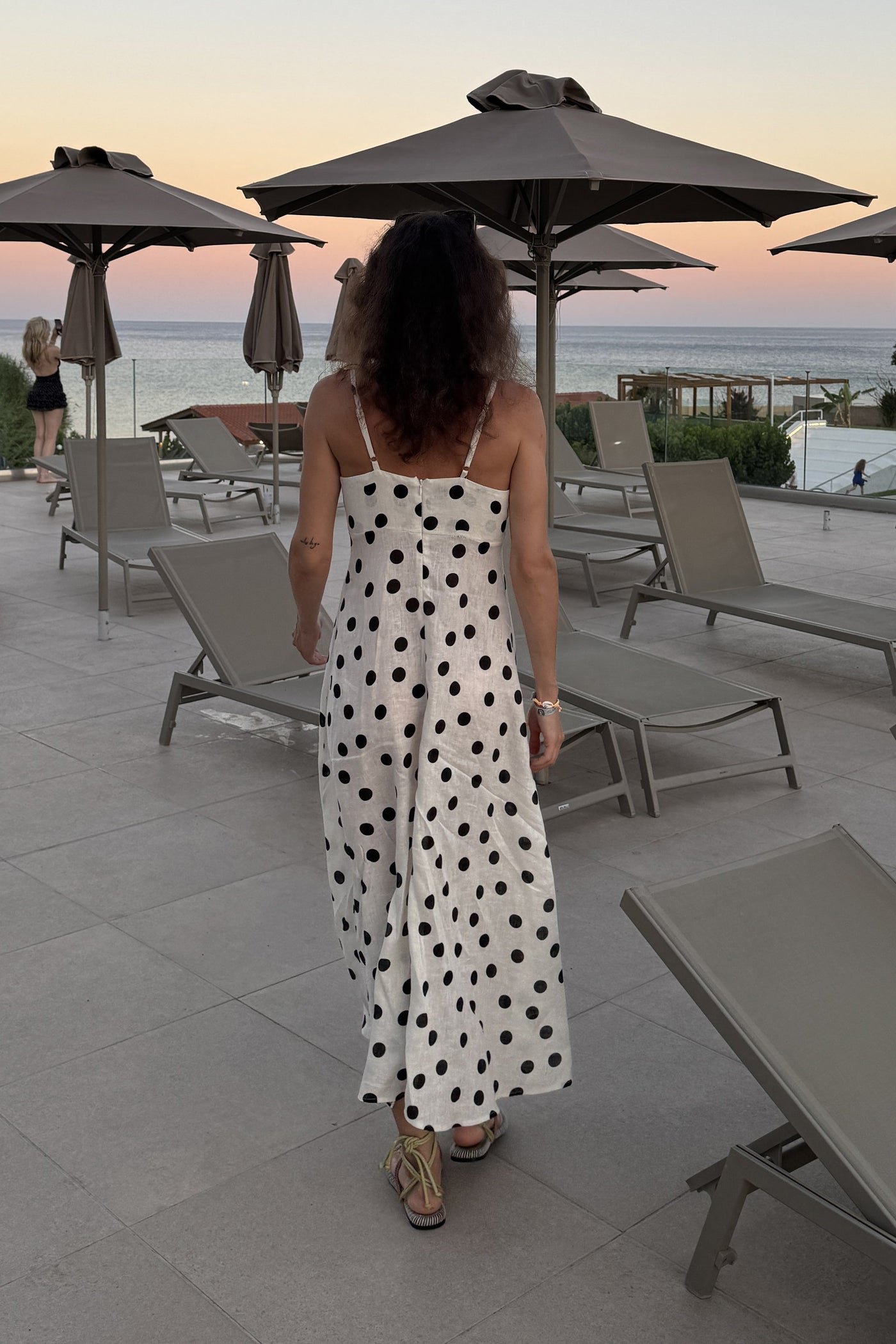 Summer Dots | Maxi abito senza spalline